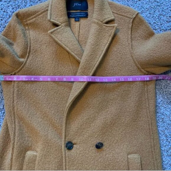J Crew NEW Daphne boiled wool topcoat jacket Coat 6 Mustard Yellow - Picture 7 of 8
